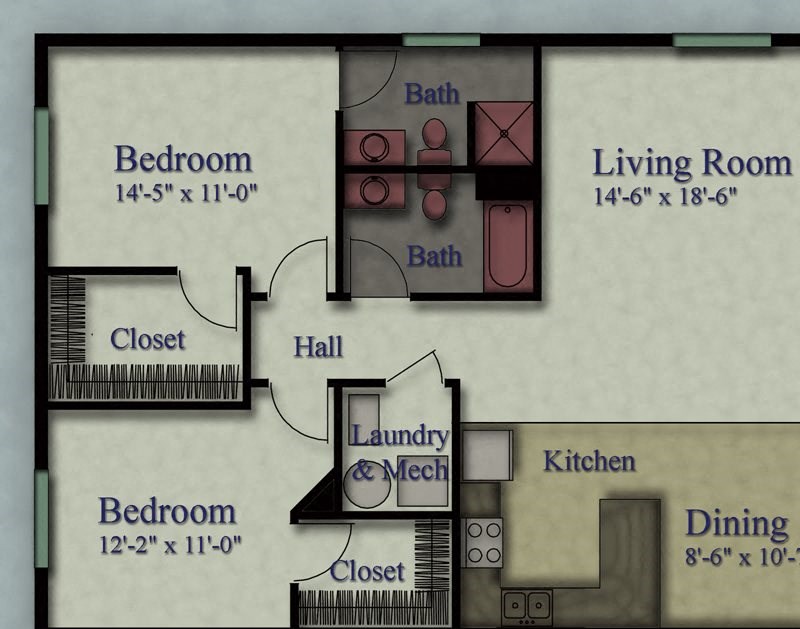 Two Bedroom Two Bath